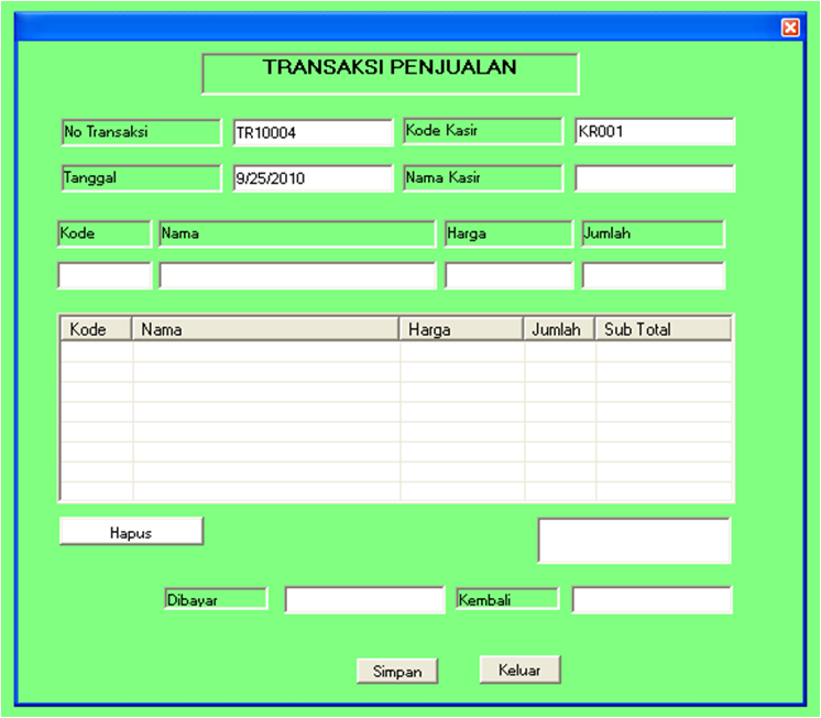 sourcecode aplikasi penjualan